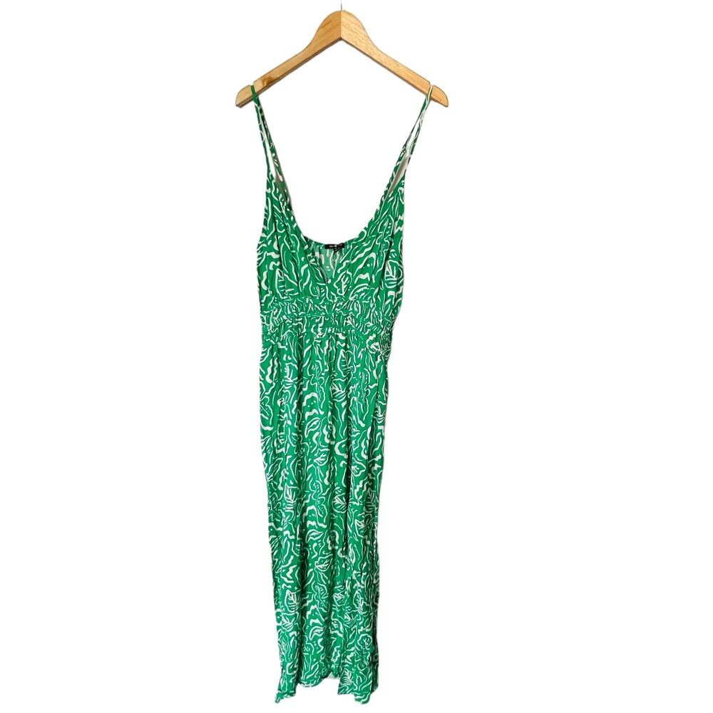 New Look Green Printed Spagetti Strap Maxi Dress Size 1X NEW